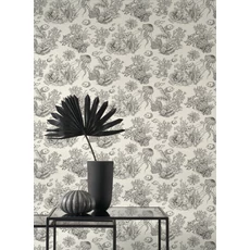 Kép 3/3 - Casadeco Korallzátony mintás fekete vinyl tapéta Cote Sauvage Noir Fusain 53 cm X 10 m