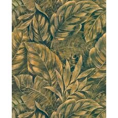 Kép 1/2 - Casadeco Levélmintás 3D hatású zöld vinyl poszter tapéta Karipuna Vert Feuille 200 cm X 2,5 m