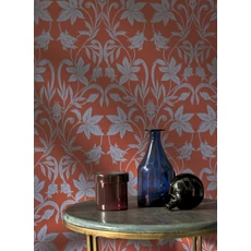 Kép 3/3 - Casadeco virág mintás piros vlies tapéta Primrose Amarena 53 cm X 10 m