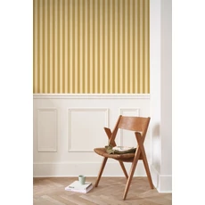 Kép 3/3 - Casadeco vékony csíkos mustársárga vlies tapéta Elizabeth Moutarde 53 cm X 10 m