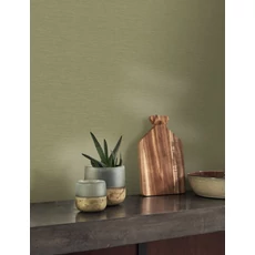 Kép 3/3 - Casadeco Szövet hatású mosható zöld vinyl tapéta Boaco Vert The 53 cm X 10 m