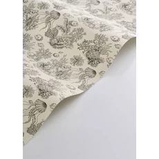 Kép 2/3 - Casadeco Korallzátony mintás fekete vinyl tapéta Cote Sauvage Noir Fusain 53 cm X 10 m