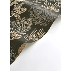 Kép 2/3 - Casadeco Korall mintás sötétbarna vinyl tapéta Corail Noir Fusain 53 cm X 10 m