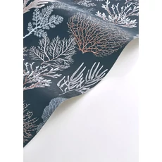 Kép 2/3 - Casadeco Korall mintás sötétkék vinyl tapéta Corai Bleu Ocean 53 cm X 10 m