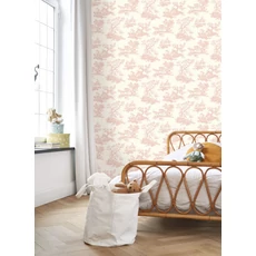 Kép 3/3 - Casadeco halvány rózsaszín vlies tapéta játékos mintával Cadence Rose Poudre 53 cm X 10 m