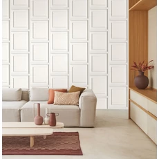 Kép 2/3 - Casadeco Fehér 3D hatású modern vlies tapéta Le Moderne Blanc Antique 53 cm X 10 m