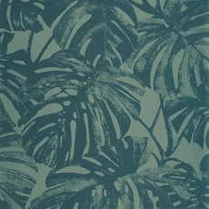 Kép 1/3 - Casadeco sötétzöld pálmaleveles vlies tapéta Mata Vert taiga 53 cm X 10 m