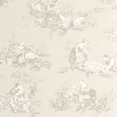 Kép 1/3 - Casadeco bézs vlies tapéta romantikus mintával Scene D'été Beige Lin 53 cm X 10 m