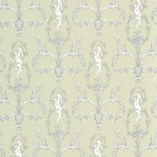 Kép 1/3 - Casadeco angyal mintás zöld vlies tapéta Seraphin Vert Amande 53 cm X 10 m