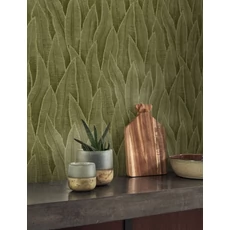 Kép 3/3 - Casadeco mohazöld szanzavéra levélmintás vlies tapéta Sansevieria Vert Mousse 53 cm X 10 m