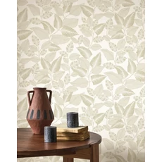 Kép 2/2 - Casadeco bézs levélmintás vlies tapéta Paraty Beige Ficelle 53 cm X 10 m