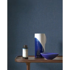 Kép 3/3 - Casadeco élénk kék szövethatású vinyl tapéta finom metál fénnyel Caractere Bleu Outremer 53 cm X 10 m