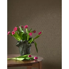 Kép 3/3 - Casadeco hexagon mintás sötétbarna vinyl tapéta finom metál fénnyel Meli Noir Fusain 53 cm X 10 m