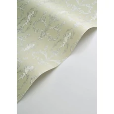 Kép 2/3 - Casadeco angyal mintás zöld vlies tapéta Seraphin Vert Amande 53 cm X 10 m