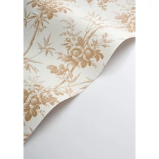 Kép 2/3 - Casadeco virág mintás barna vlies tapéta Flanerie Camel 53 cm X 10 m