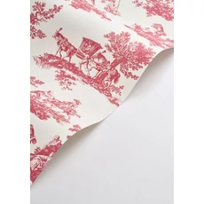 Kép 2/3 - Casadeco piros vlies tapéta játékos mintával Cadence Rouge Grenat 53 cm X 10 m