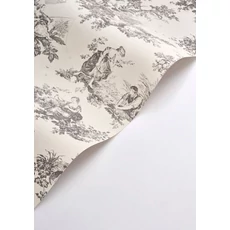 Kép 2/3 - Casadeco fekete vlies tapéta romantikus mintával Scene D'été Noir Fusain 53 cm X 10 m