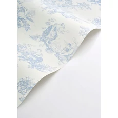 Kép 2/3 - Casadeco halványkék vlies tapéta romantikus mintával Scene D'été Bleu Porcelaine 53 cm X 10 m