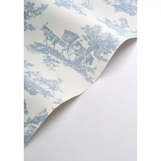 Kép 2/3 - Casadeco kék vlies tapéta játékos mintával Cadence Bleu Porcelaine 53 cm X 10 m
