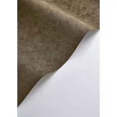 Kép 2/3 - Casadeco hexagon mintás sötétbarna vinyl tapéta finom metál fénnyel Meli Noir Fusain 53 cm X 10 m