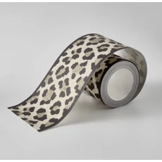 Kép 2/3 - Casadeco ocelot mintás szürkés barna vlies bordűr Ocelot Taupe 8 cm X 6 m