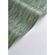 Kép 2/3 - Casadeco sötétzöld-arany szanzavéra levélmintás vlies tapéta Sansevieria Vert Foret 53 cm X 10 m