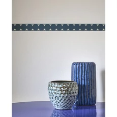 Kép 3/3 - Casadeco Elegáns mintás kék vlies bordűr La Coquette Bleu Petrole 5 cm  X 6 m