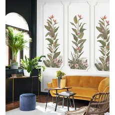 Kép 2/2 - Casadeco Trópusi virágmintás 3D hatású vlies poszter tapéta Eclat Tropical Vert Feuille 90 cm X 3 m