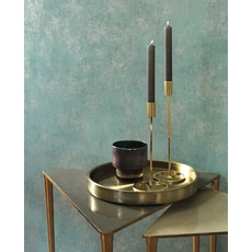 Kép 3/3 - Casadeco Elegáns kékes zöld vlies tapéta kőhatású mintázattal Prague Stone Uni Vert Topaze 53 cm X 10 m