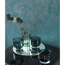 Kép 2/3 - Casadeco Elegáns páva kék vlies tapéta kőhatású mintázattal Prague Stone Uni Bleu Paon 53 cm X 10 m