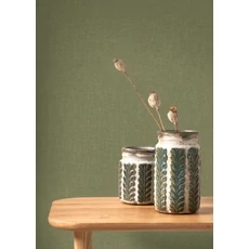 Kép 3/3 - Casadeco Szövethatású keki zöld vinyl tapéta Caractere Vert Kaki 53 cm X 10 m