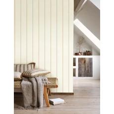 Kép 3/3 - Casadeco Klasszikus szövethatású csíkos bézs vlies tapéta Plaid Line Beige Sable 53 cm X 10 m