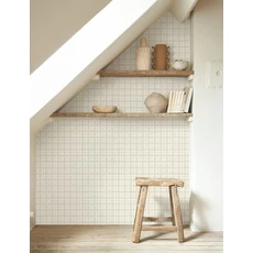 Kép 3/3 - Casadeco Klasszikus kockás bézs vlies tapéta Fitting Room Gris Duvet 53 cm X 10 m