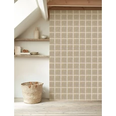 Kép 3/3 - Casadeco Textil hatású kockás barna vlies tapéta Gentle Thread Noisette 53 cm X 10 m