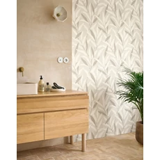 Kép 3/3 - Casadeco Bambuszlevél mintás bézs vinyl tapéta Alba Blanc Craie 53 cm X 10 m