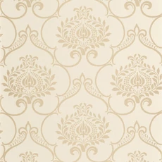 Kép 1/3 - Casadeco Retro mintás bézs vlies tapéta szatén fénnyel Panache Champagne 53 cm X 10 m