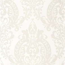 Kép 1/3 - Casadeco Klasszikus damaszt mintás fehér vlies tapéta finom arany fénnyel Quintessence White 53 cm X 10 m