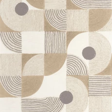 Kép 1/3 - Casadeco Geometriai mintás raffia hatású bézs vinyl tapéta Element Beige Raphia 53 cm X 10 m