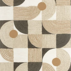 Kép 1/3 - Casadeco Geometriai mintás raffia hatású fekete-bézs vinyl tapéta Element Noir Fusain 53 cm X 10 m