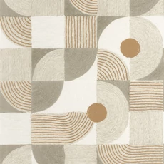 Kép 1/3 - Casadeco Geometriai mintás raffia hatású zöld-bézs vinyl tapéta Element Vert Sauge 53 cm X 10 m