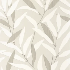 Kép 1/3 - Casadeco Bambuszlevél mintás bézs vinyl tapéta Alba Blanc Craie 53 cm X 10 m