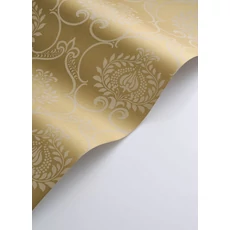 Kép 2/3 - Casadeco Retro mintás sárga vlies tapéta szatén fénnyel Panache Mordore 53 cm X 10 m