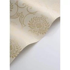 Kép 2/3 - Casadeco Retro mintás bézs vlies tapéta szatén fénnyel Panache Champagne 53 cm X 10 m