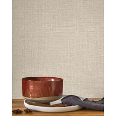 Kép 3/3 - Casadeco Szövethatású klasszikus bézs vlies tapéta Flax Beige Lin 53 cm X 10 m