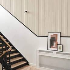 Kép 3/3 - Casadeco Klasszikus szövethatású csíkos bézs vlies tapéta Plaid Line Beige Lin 53 cm X 10 m