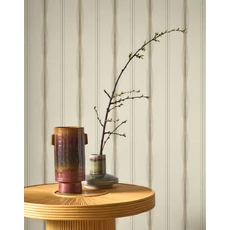 Kép 3/3 - Casadeco Szövethatású modern csíkos bézs vinyl tapéta Variation Blanc Craie 53 cm X 10 m