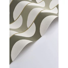 Kép 2/3 - Casadeco Csíkos zöld-bézs vinyl tapéta hullámokkal Neora Vert Sauge 53 cm X 10 m