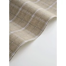 Kép 2/3 - Casadeco Textil hatású kockás barna vlies tapéta Gentle Thread Noisette 53 cm X 10 m