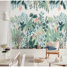 Kép 2/2 - Caselio Trópusi esőerdős zöld vlies poszter tapéta Panoramique Foret D'Emeraude Vert 225 cm X 2,8 m