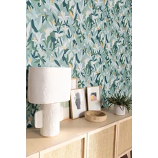 Kép 2/3 - Caselio Modern virág mintás zöld-arany vlies tapéta Fauve Vert Emeraude Dore 53 cm X 10 m 